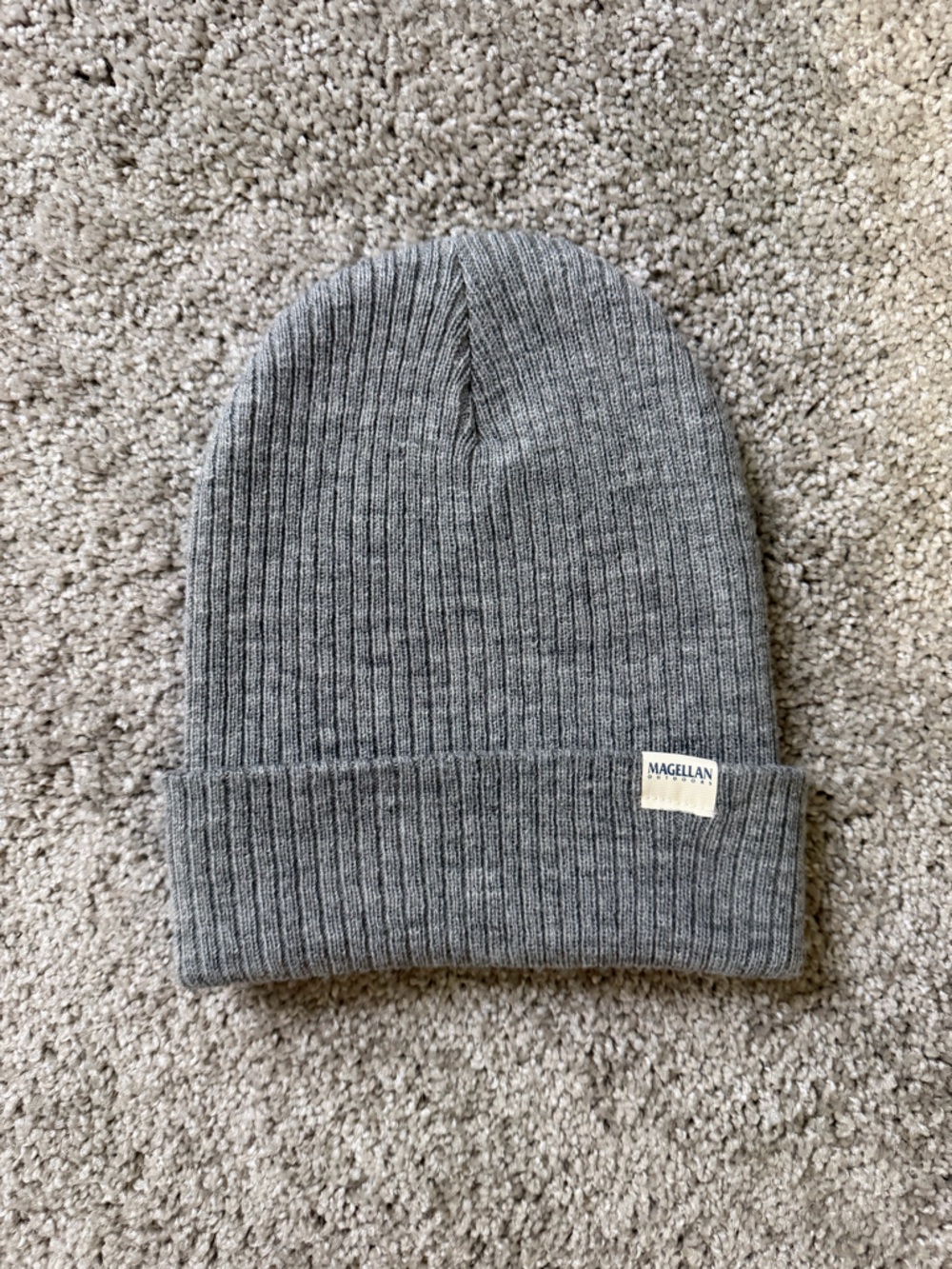 Magellan Outdoors Gray Ribbed Knit Beanie